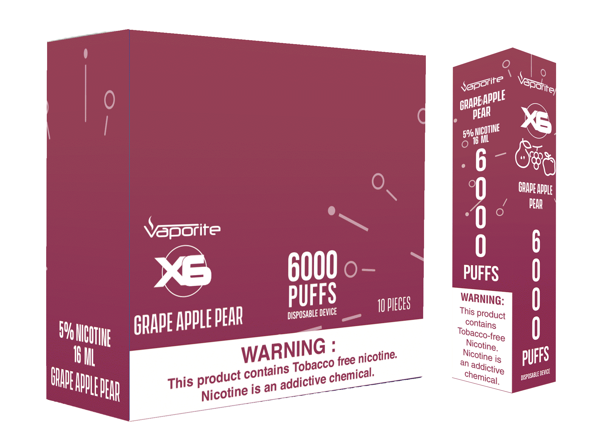 X6 Disposables-Grape Apple Pear-6000