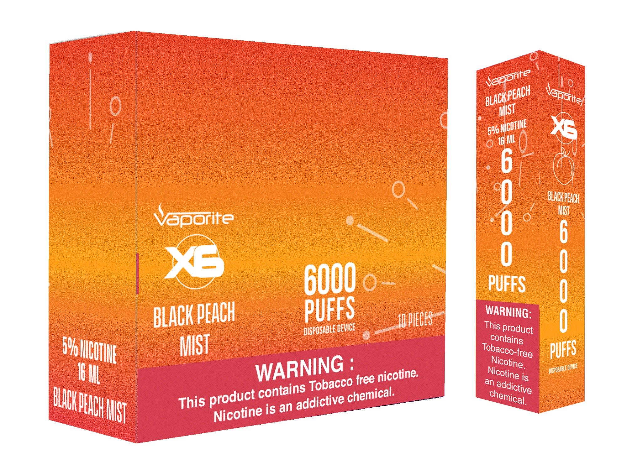 X6 Disposables-Black Peach Mist-6000